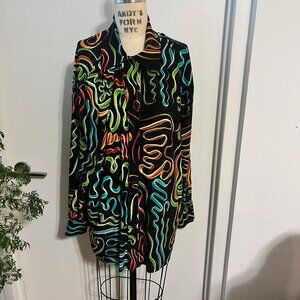 NORMA KAMALI Oversize Velcro Close Squiggle Top Size Medium